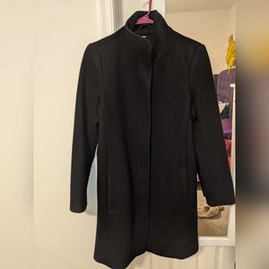 Black Old Navy Funnel Neck Wool Blend Dress Coat